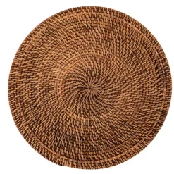 Rattan dekkebrikke D36 cm rund mørk brun
