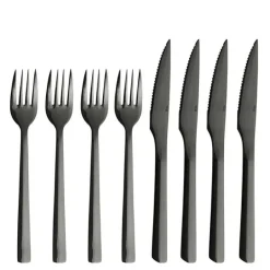 RAW bestikksett steak 8 deler svart