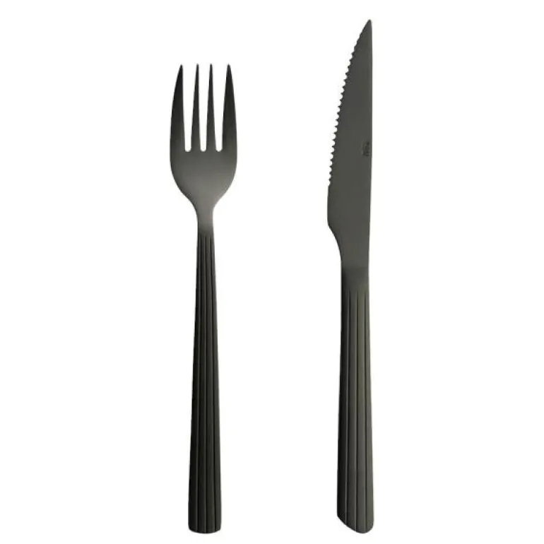 RAW grill bestikksett 8 deler matt svart