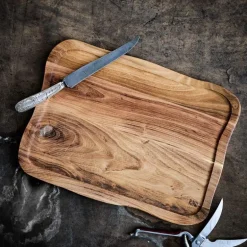 RAW Teak skjærebrett m/saftrille 45x33x2 cm