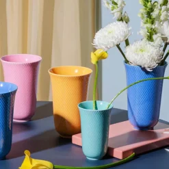 Rhombe Color vase 20 cm blå porselen