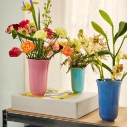 Rhombe Color vase 20 cm porselen rosa