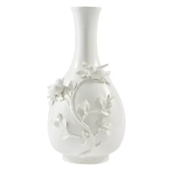 Rijks vase 60 cm 3D-fugler hvit