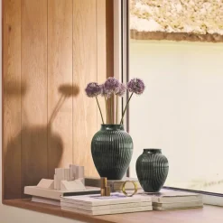 Ripple vase 20 cm dark green