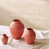 Ripple vase 12,5 cm korall