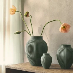 Ripple vase 27 cm matt celadon green
