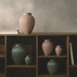 Ripple vase 27 cm matt dusty rose