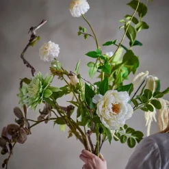 Rise bukett kunstige blomster 109 cm hvit