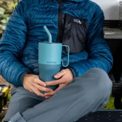 Rise Tumbler 77 cl med sugerør Brittany Blue