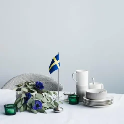 RO bordflagg svensk H35 cm sølv