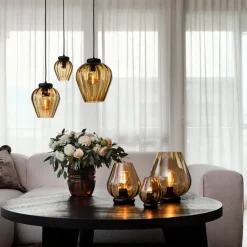 Rocks taklampe 16,5 cm caramel