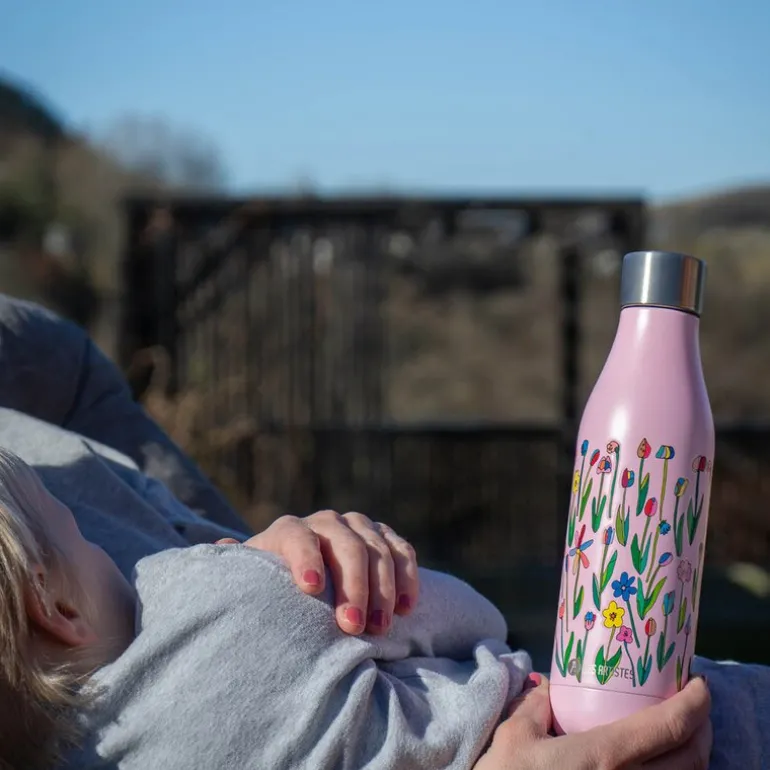 Rosa Sløyfe termoflaske 0,5L Anette Moi små blomster rosa