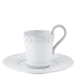 Rua Nova kaffekopp med fat 15 cl antikkhvit