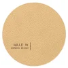 Rund glassbrikke 10 cm beige