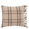 Rutete putetrekk ull 50x50 cm beige/fig