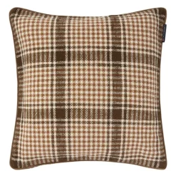 Rutete putetrekk 50x50 cm brown/fudge/light beige