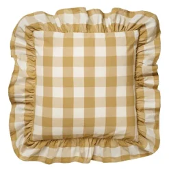 Ruth putetrekk med volang 50x50 cm olivgrønn