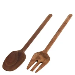 Salatbestikk 33 cm 2 deler valnøtt