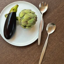 Salatbestikk 2 deler børstet stål
