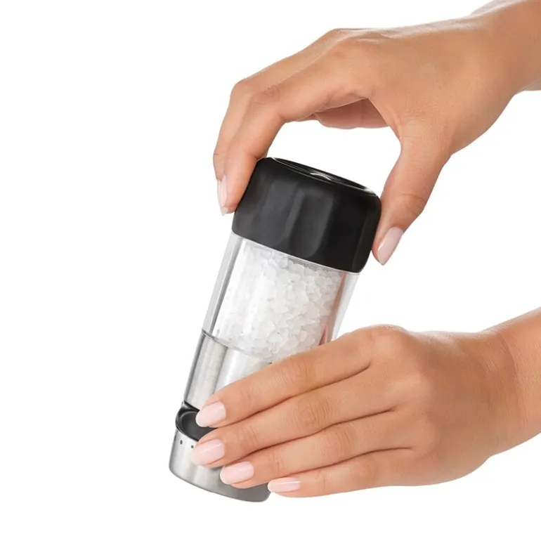 Saltkvern dryssfri 14 cm stål/svart