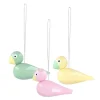 Sangfugl 5 cm 3 stk grønn/gul/rosa