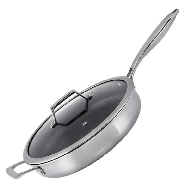 Santo sautépanne m/lokk 28 cm stål/svart