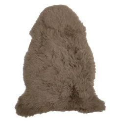 Saueskinn new zealand lang ull 100 cm taupe