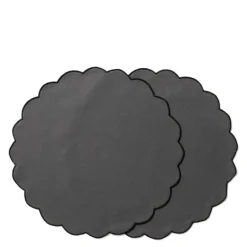 Scallopped bordbrikke 2 stk 36 cm grå