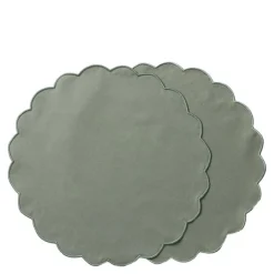 Scallopped dekkebrikke 2 stk 36 cm støvgrønn