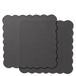 Scallopped tekstilserviett 2 stk 40x40 cm grå