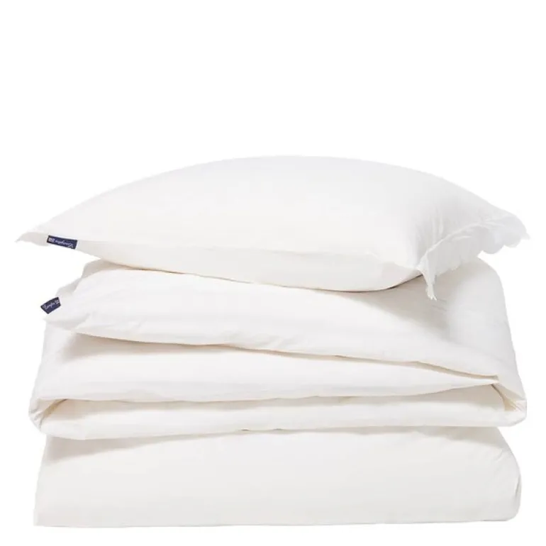 Sengesett percale bølgekant 140x200 cm hvit