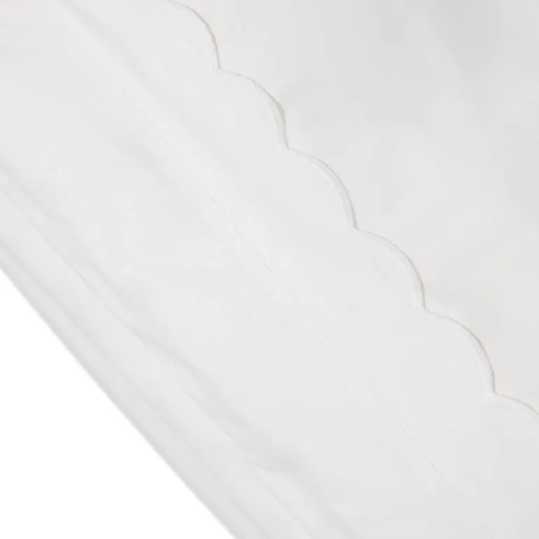 Sengesett percale bølgekant 140x200 cm hvit