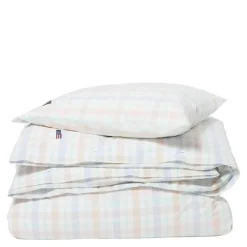 Sengesett percale 200x220 cm flerfarget rutete