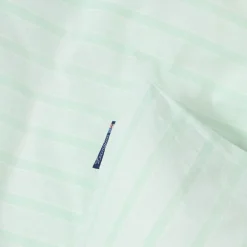 Sengesett percale 140x200 cm hvit/grønn stripete
