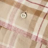 Sengesett 140x220 cm bomullsflanell rutete fudge/beige/fig