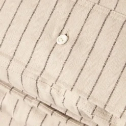 Sengesett 140x220 cm bomullsflanell smalstripet beige/brown