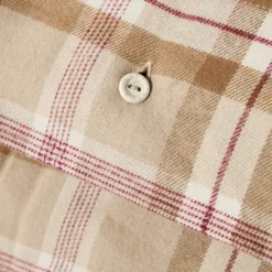 Sengesett 140x200 cm bomullsflanell rutete fudge/beige/fig
