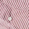 Sengesett 200x220 cm bomullspercale stripet fig/white