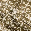 Sengesett 200x220 cm bomullssateng ornament olive/white