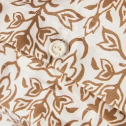 Sengesett 200x220 cm bomullssateng ornament white/fudge