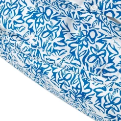 Sengesett 150x210 cm sateng blomstrete blå/hvit
