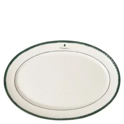 Serveringsfat 42 cm hvit/grønn