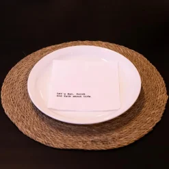 Servietter lunsj 33x33 cm "let`s eat" hvit