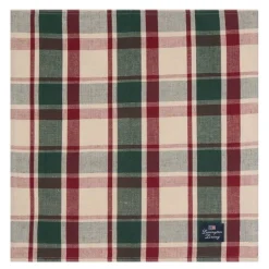Serviett lin/bomull 50x50 cm rutete grønn/rød/beige
