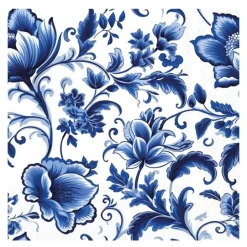 Serviett 33x33 cm 20 stk Delft Blue Florals