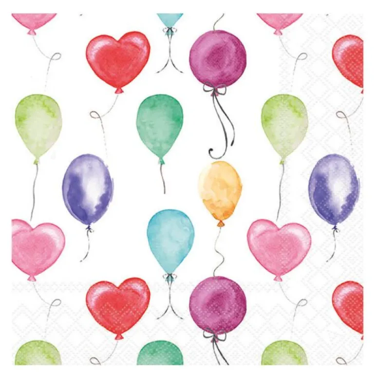 Serviett 33x33 cm 20 stk Flying Balloons
