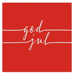 Serviett 33x33 cm 20 stk God Jul rød