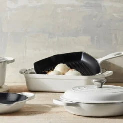Signature grillpanne i støpejern kvadratisk 26 cm white