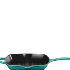 Signature kvadratisk grillpanne i støpejern 26 cm Bleu Riviera