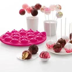 Silikonform for Cake Pops 18 hull rosa